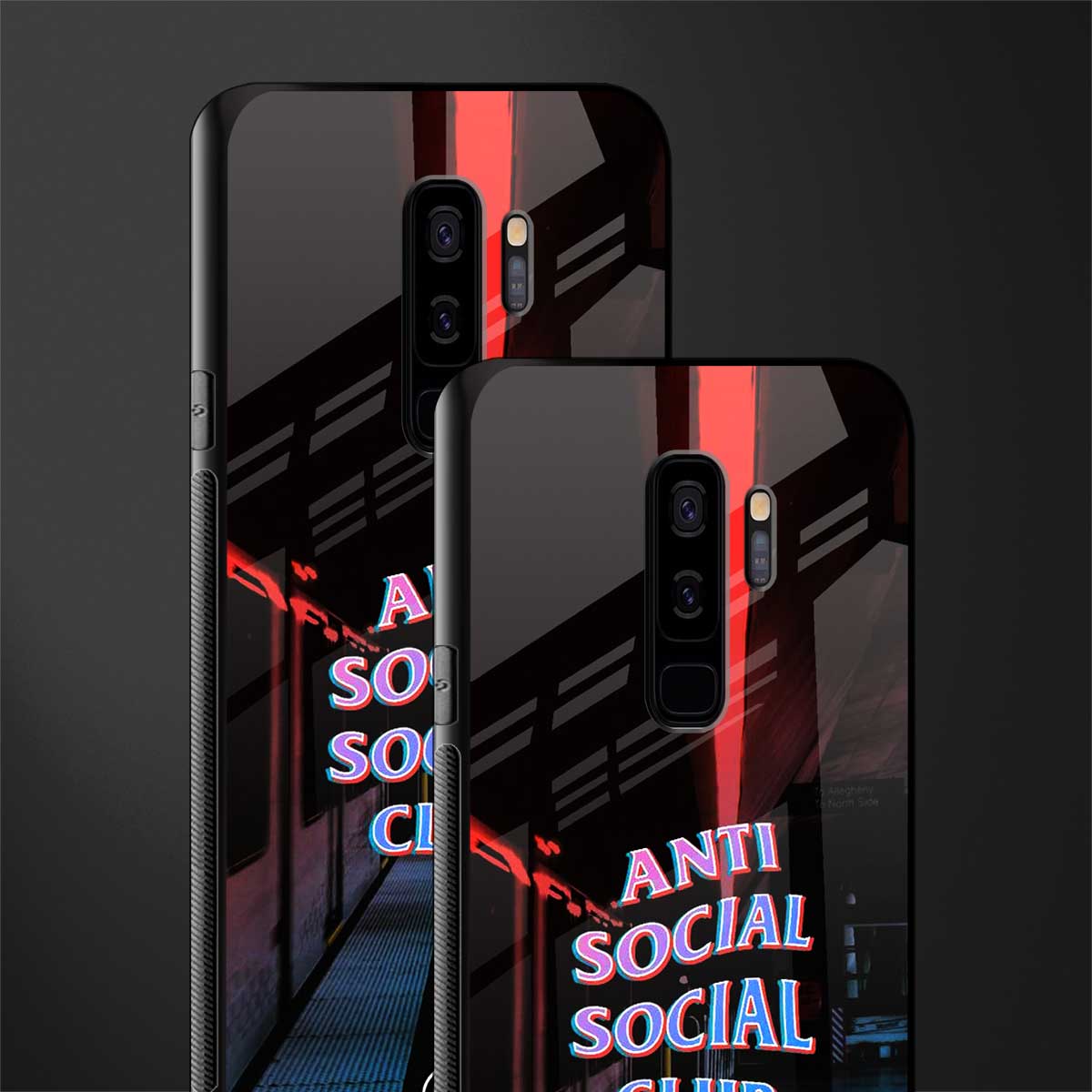 anti social social club glass case for samsung galaxy s9 plus image-2