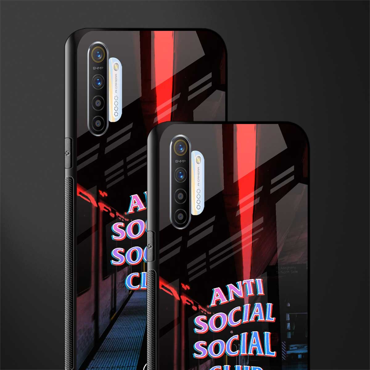 anti social social club glass case for realme x2 image-2