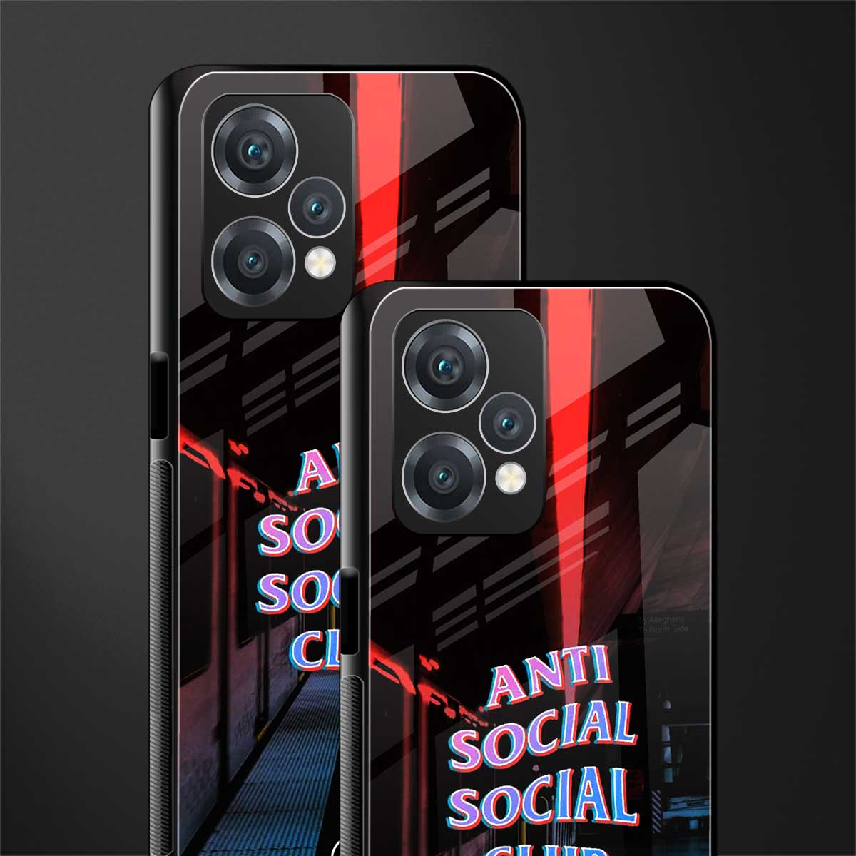 anti social social club back phone cover | glass case for realme 9 pro 5g