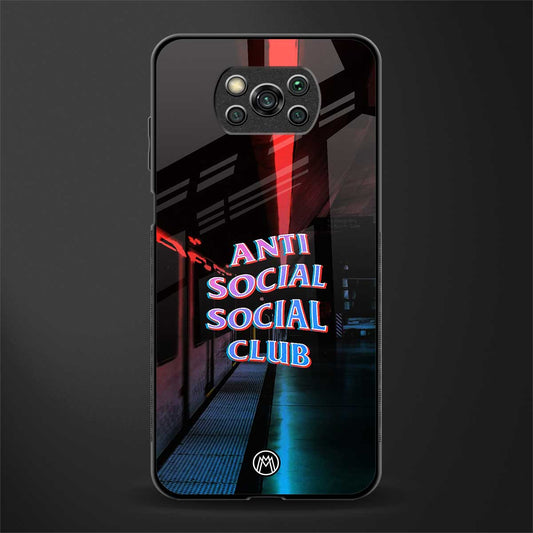 anti social social club glass case for poco x3 image