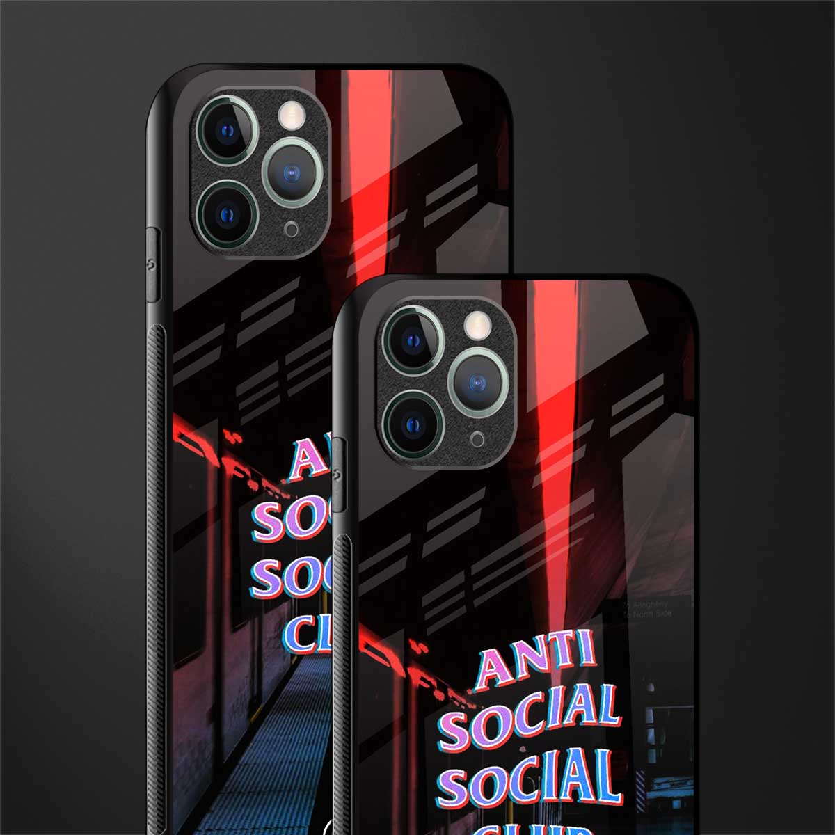 anti social social club glass case for iphone 11 pro image-2