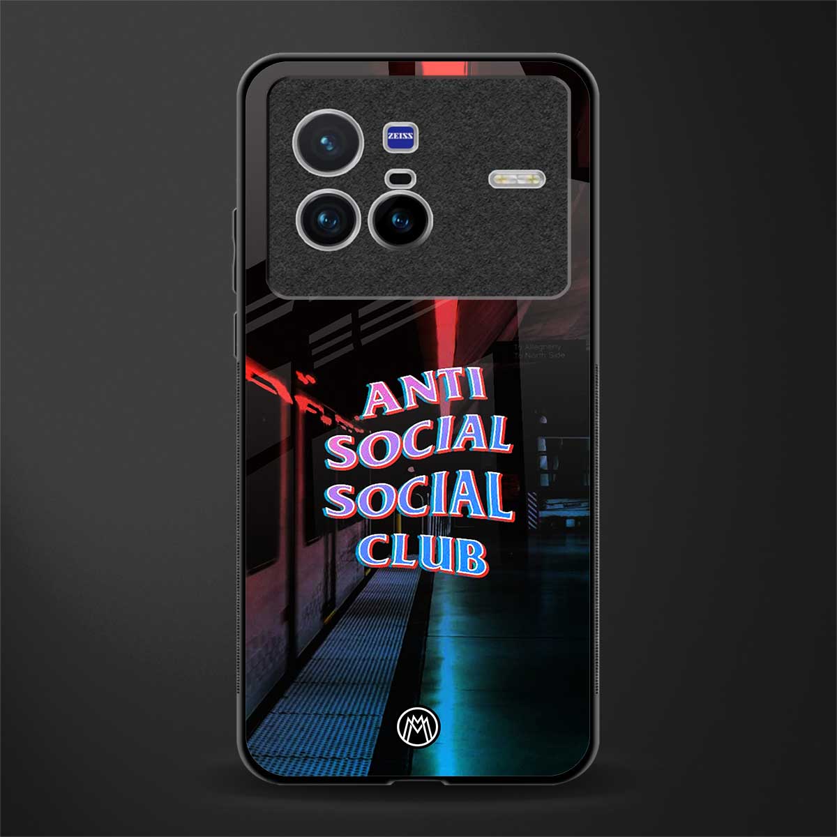 anti social social club glass case for vivo x80 image