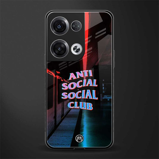 anti social social club back phone cover | glass case for oppo reno 8