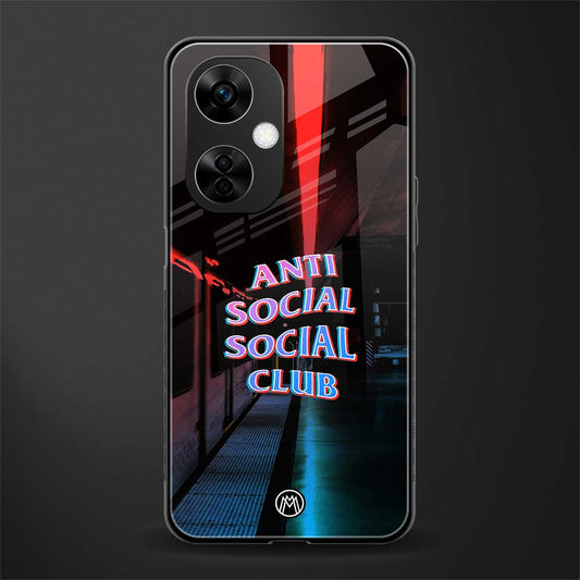 anti social social club back phone cover | glass case for oneplus nord ce 3 lite