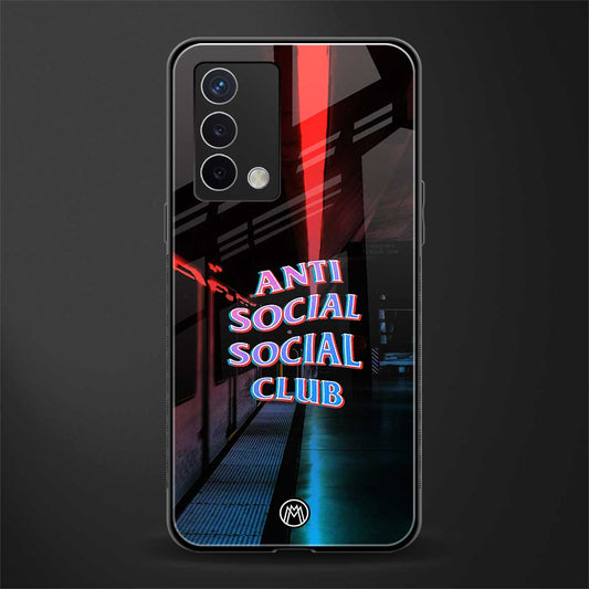 anti social social club back phone cover | glass case for oppo a74 4g