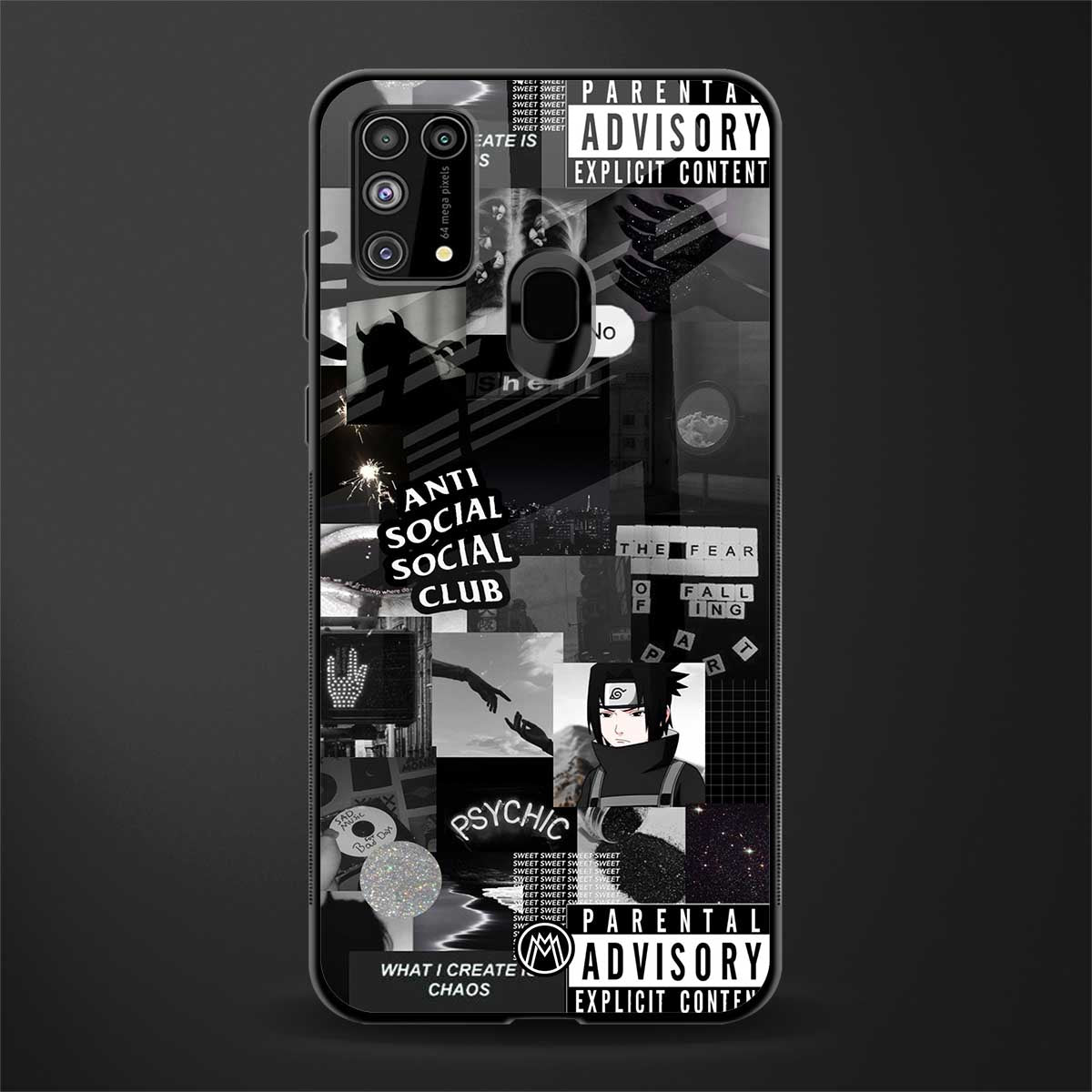 anti social social club dark edition glass case for samsung galaxy m31 prime edition image