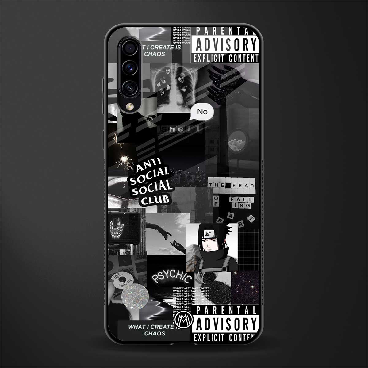 anti social social club dark edition glass case for samsung galaxy a70 image