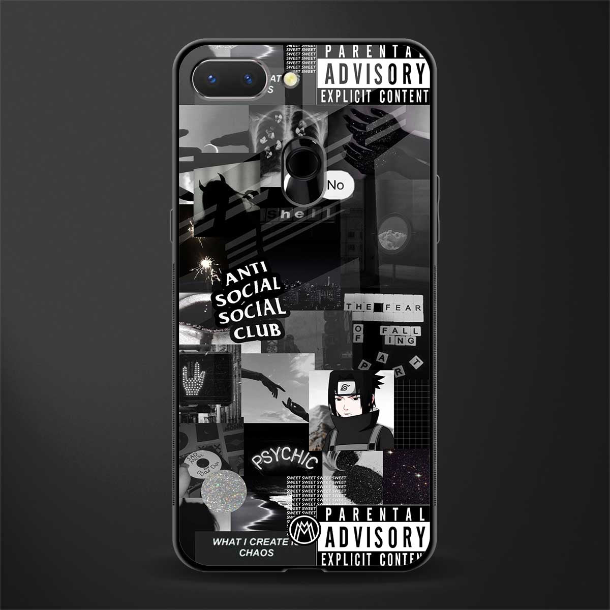 anti social social club dark edition glass case for realme 2 image