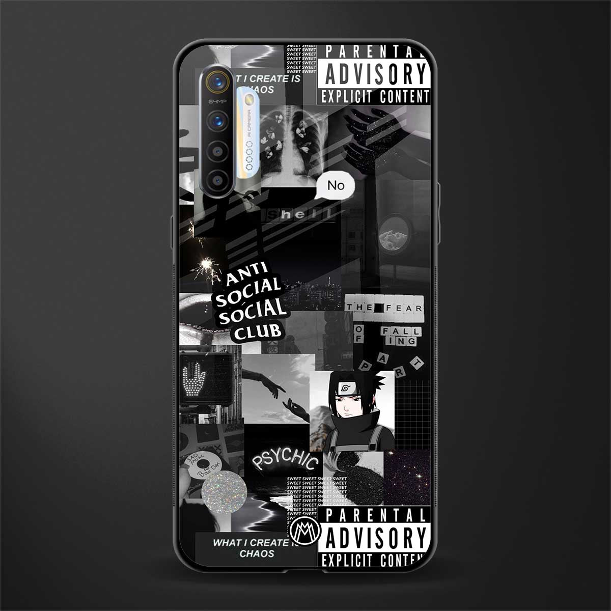 anti social social club dark edition glass case for realme x2 image