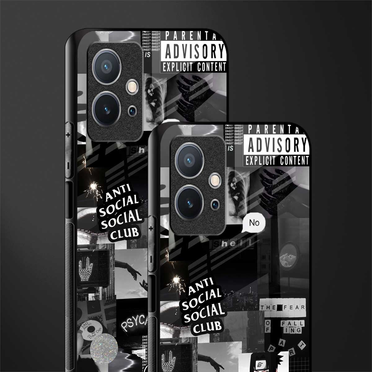 anti social social club dark edition glass case for vivo y75 5g image-2