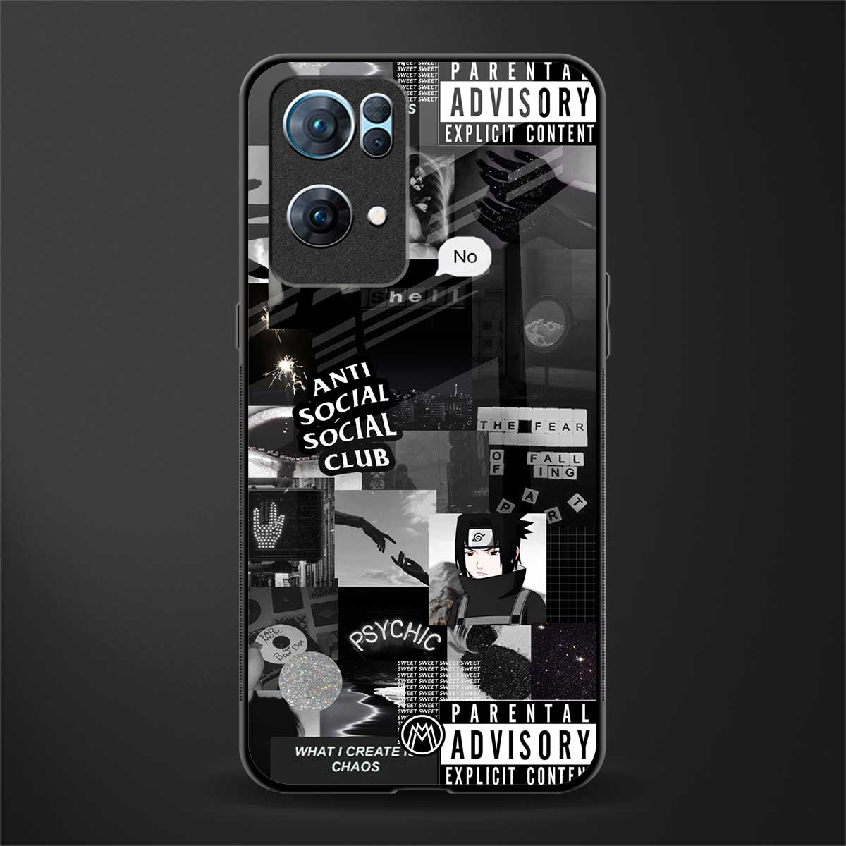 anti social social club dark edition glass case for oppo reno7 pro 5g image