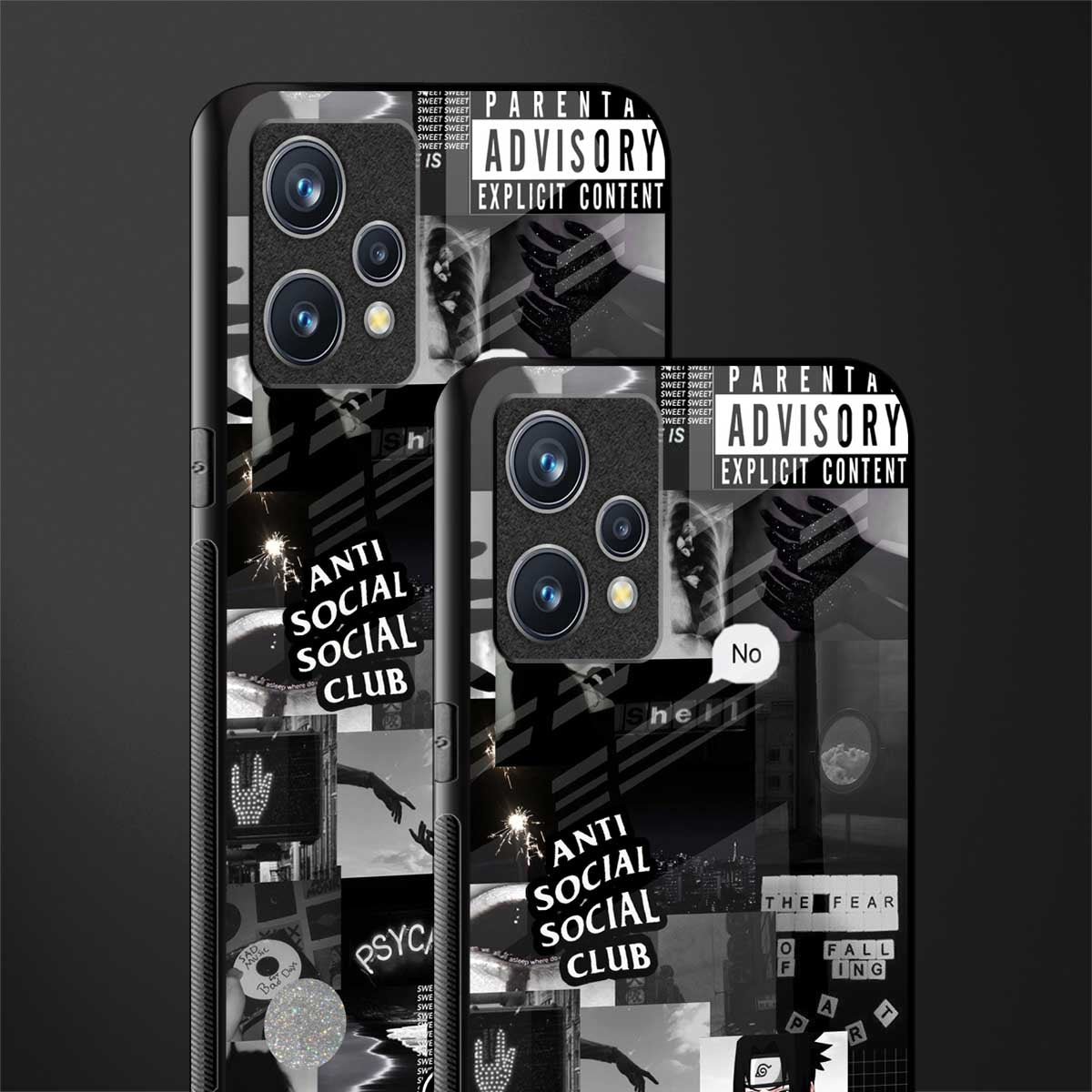 anti social social club dark edition glass case for realme 9 4g image-2