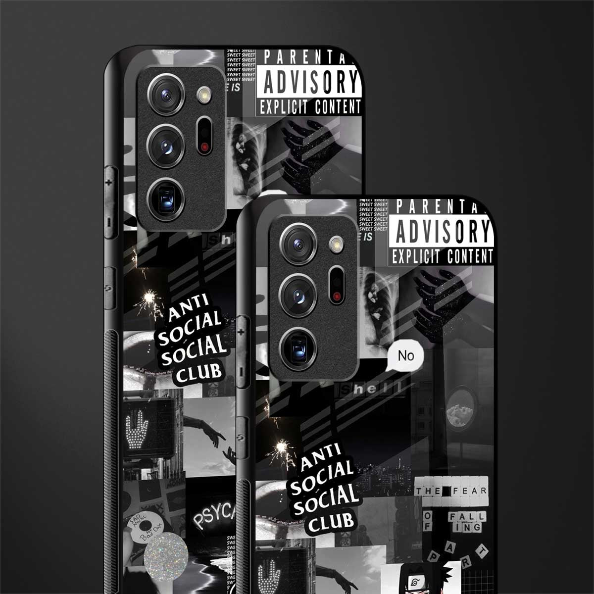 anti social social club dark edition glass case for samsung galaxy note 20 ultra 5g image-2
