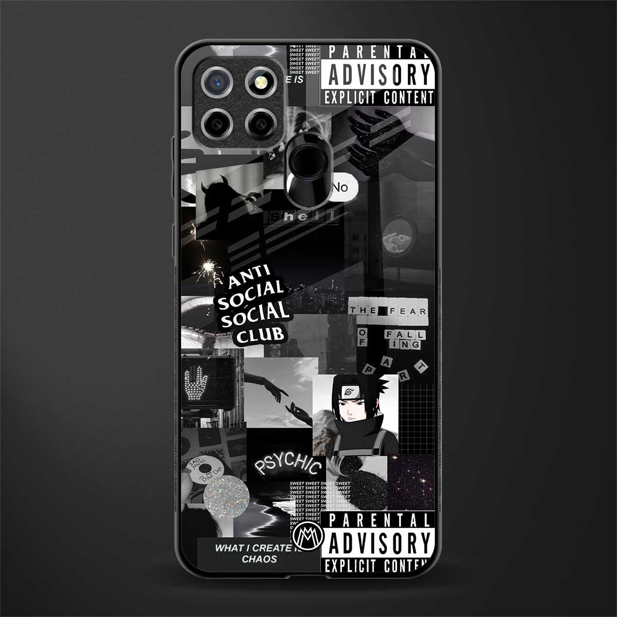 anti social social club dark edition glass case for realme narzo 20 image