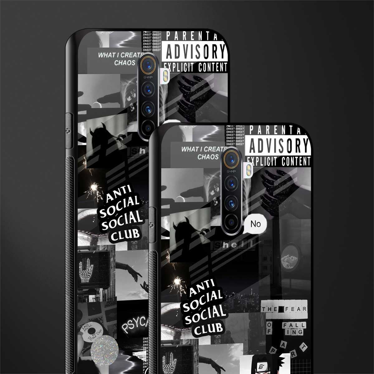 anti social social club dark edition glass case for realme x2 pro image-2