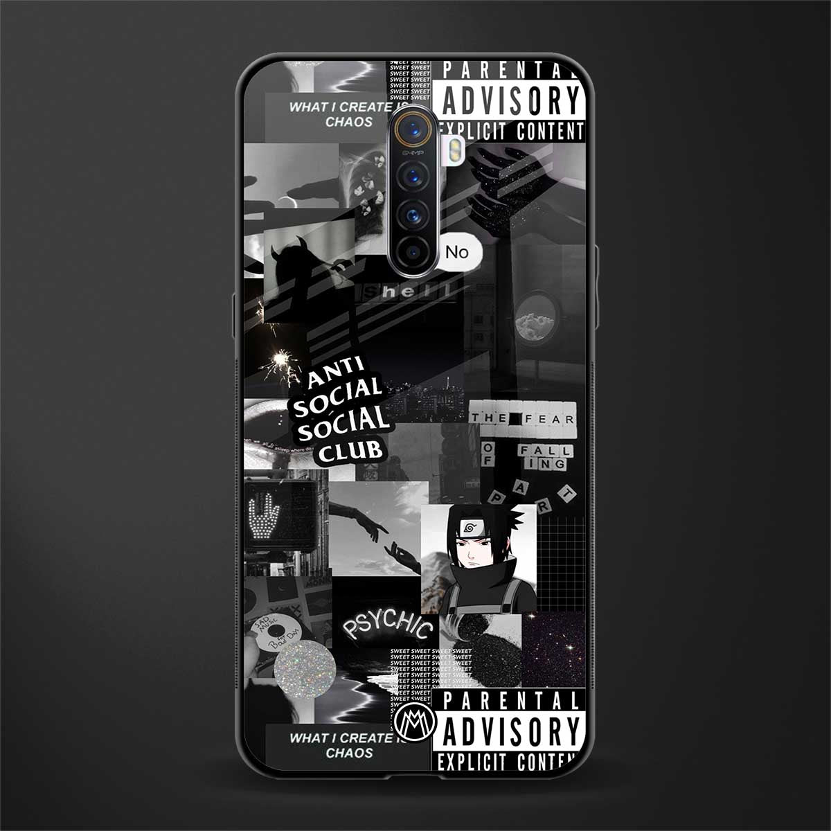anti social social club dark edition glass case for realme x2 pro image