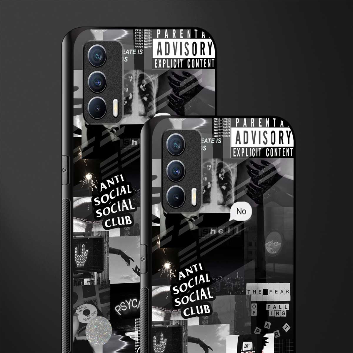 anti social social club dark edition glass case for realme x7 image-2