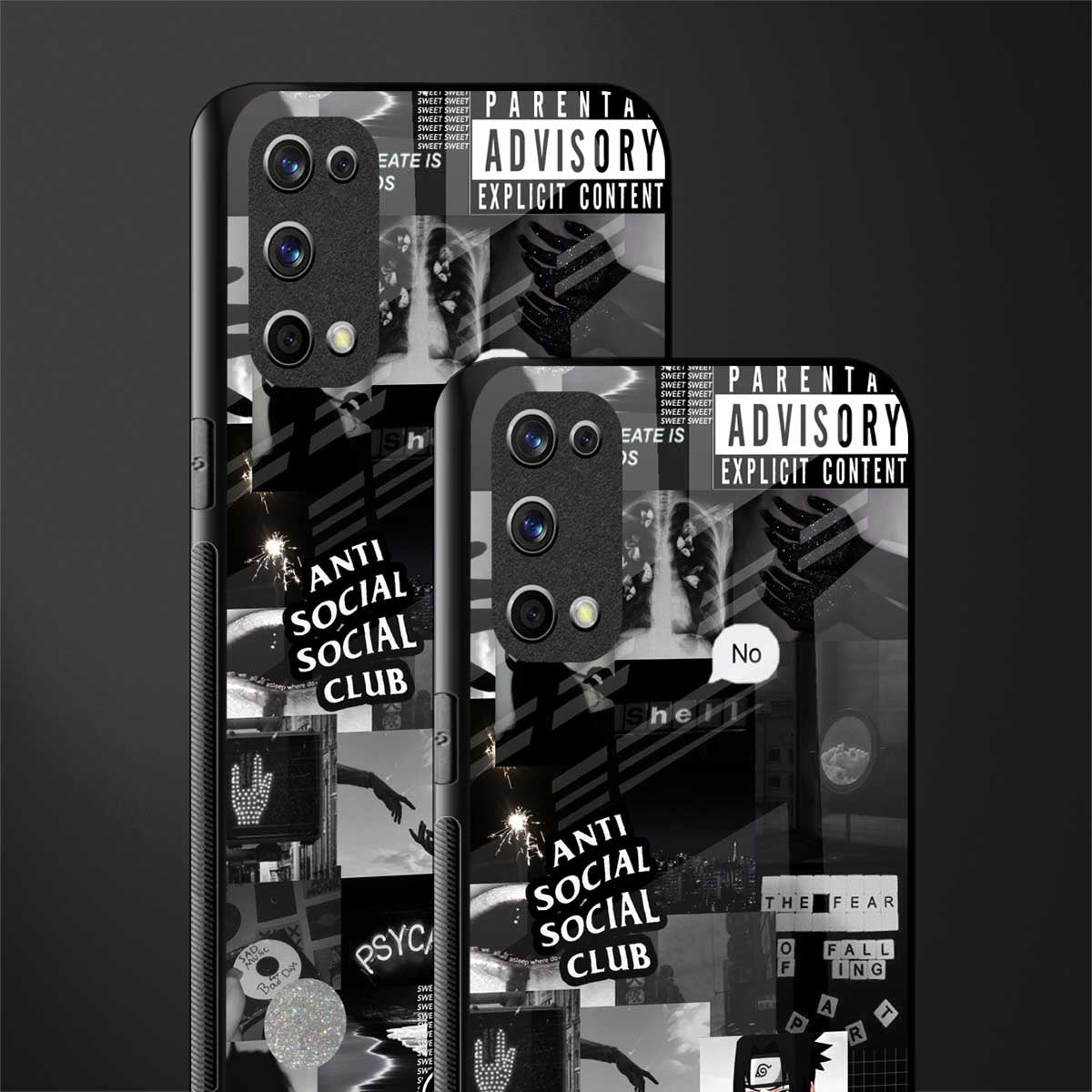 anti social social club dark edition glass case for realme x7 pro image-2