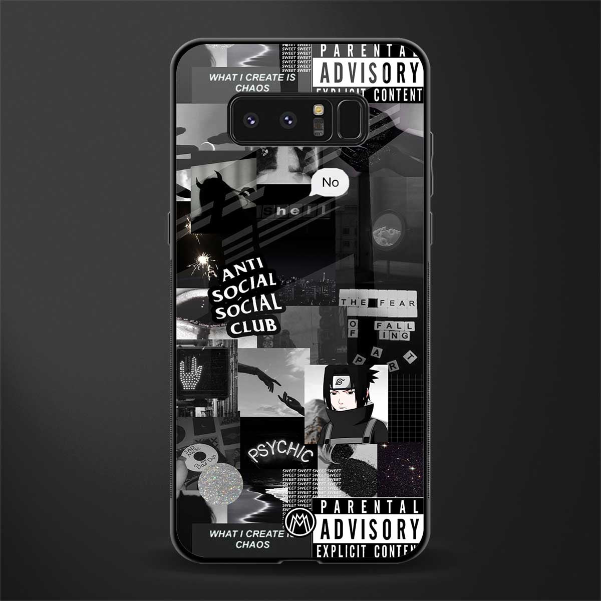 anti social social club dark edition glass case for samsung galaxy note 8 image