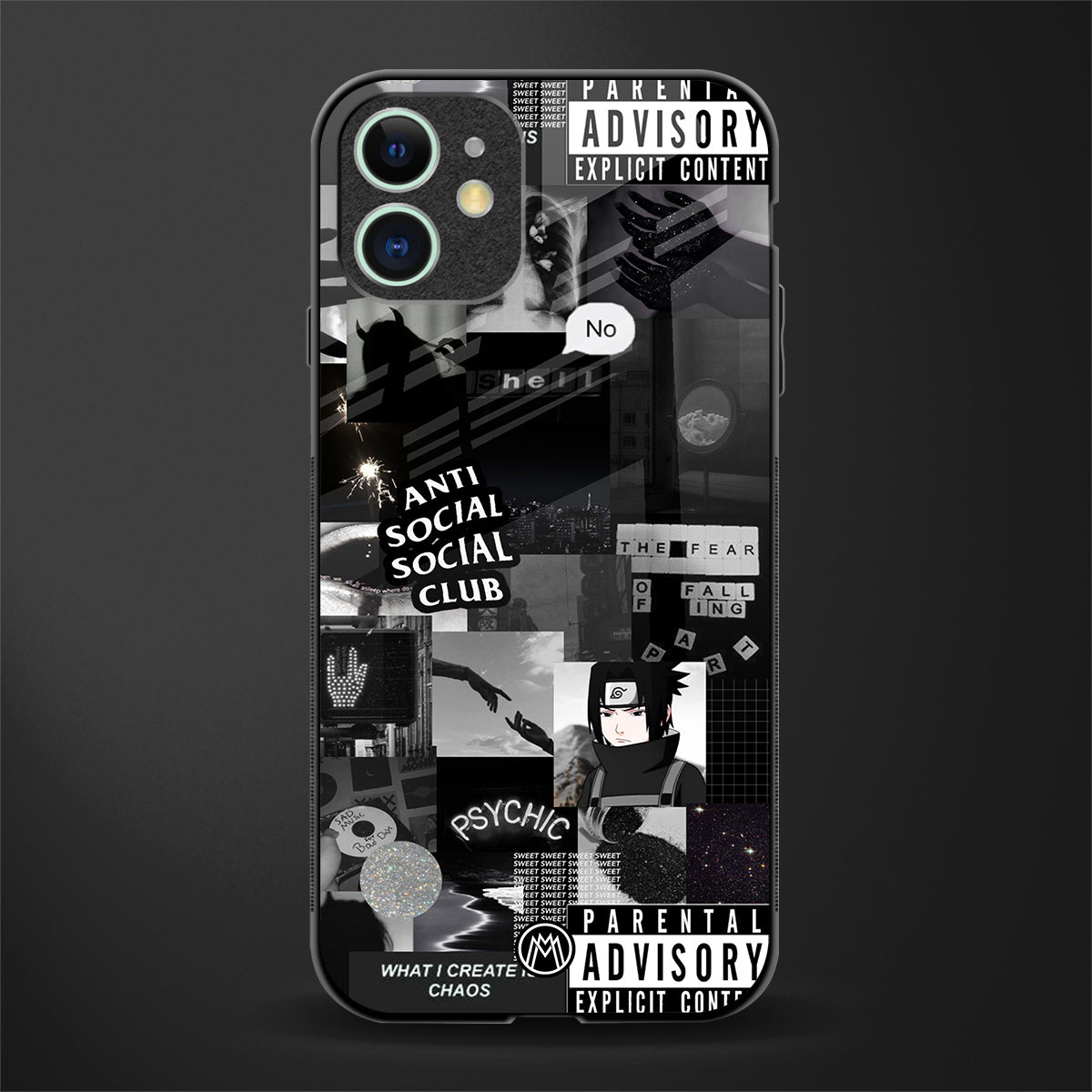 anti social social club dark edition glass case for iphone 11 image