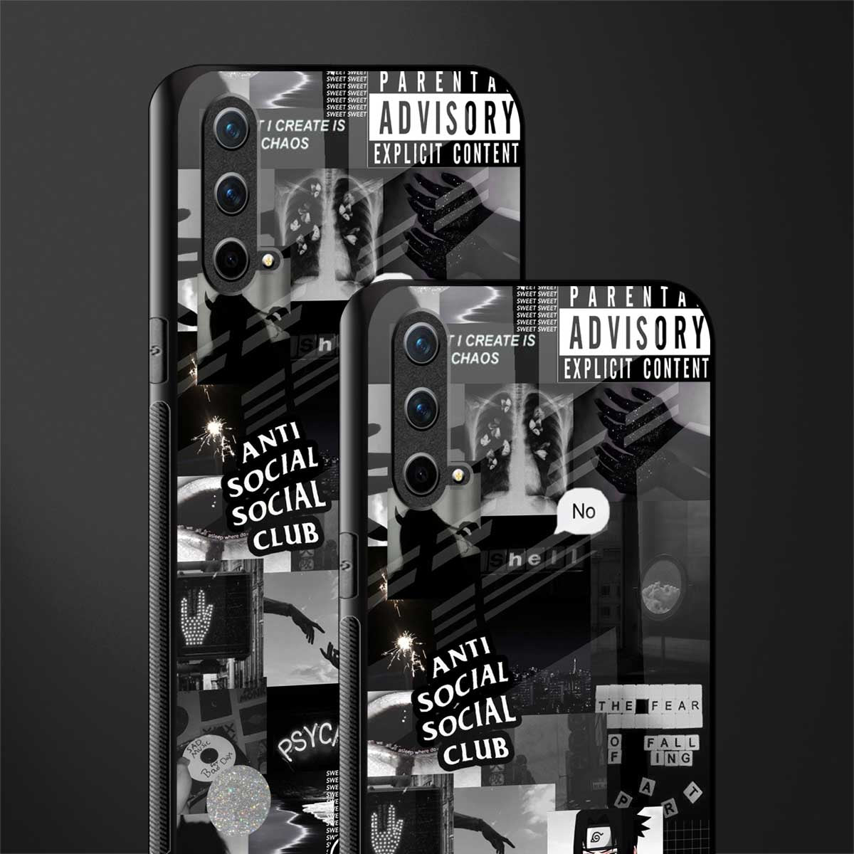 anti social social club dark edition glass case for oneplus nord ce 5g image-2