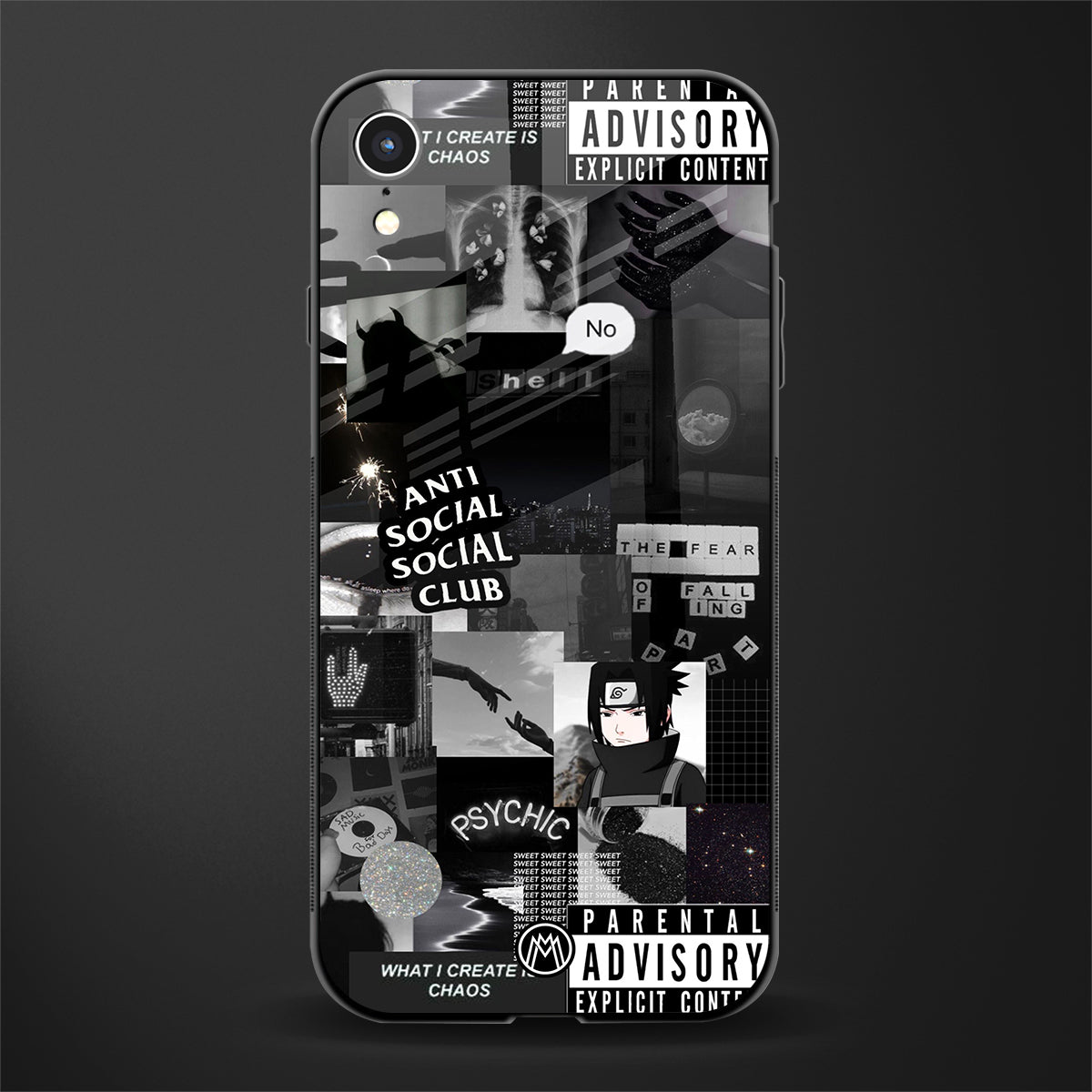 anti social social club dark edition glass case for iphone xr image