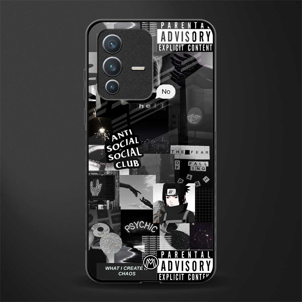 anti social social club dark edition glass case for vivo v23 5g image