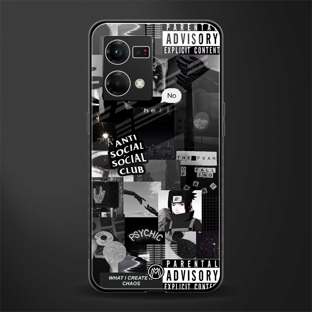anti social social club dark edition back phone cover | glass case for oppo f21 pro 4g