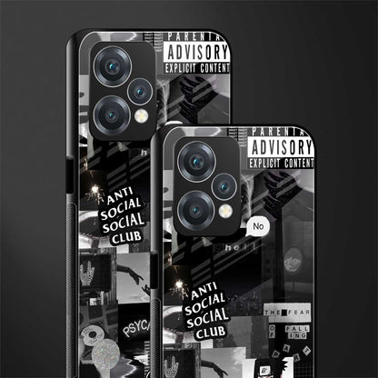 anti social social club dark edition back phone cover | glass case for oneplus nord ce 2 lite 5g