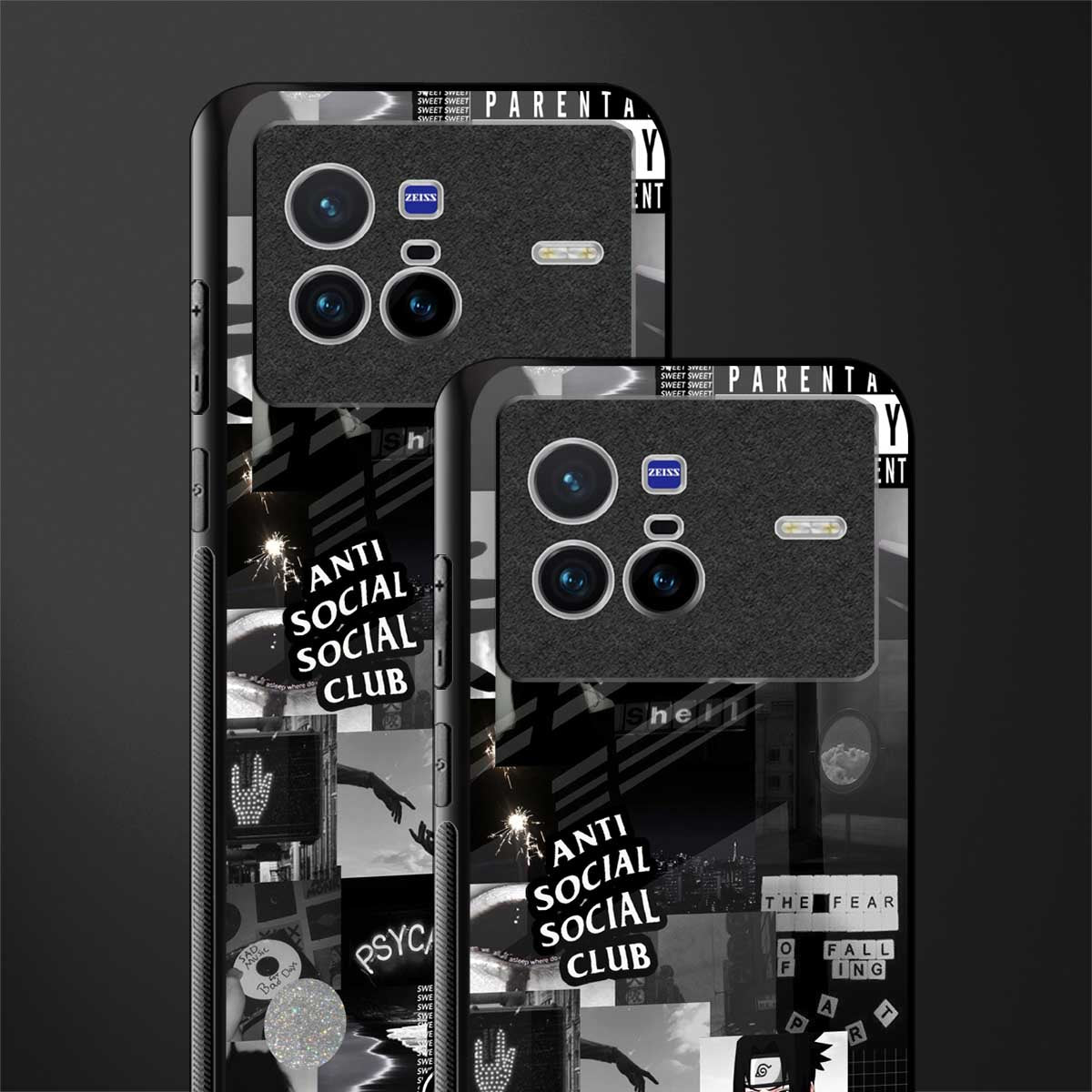 anti social social club dark edition glass case for vivo x80 image-2