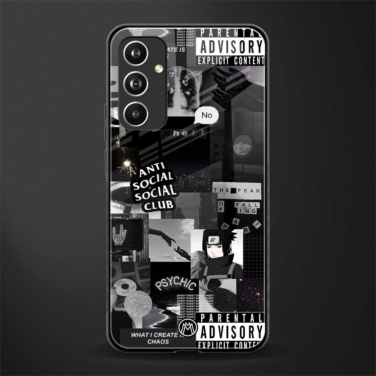 anti social social club dark edition back phone cover | glass case for samsung galaxy a54 5g