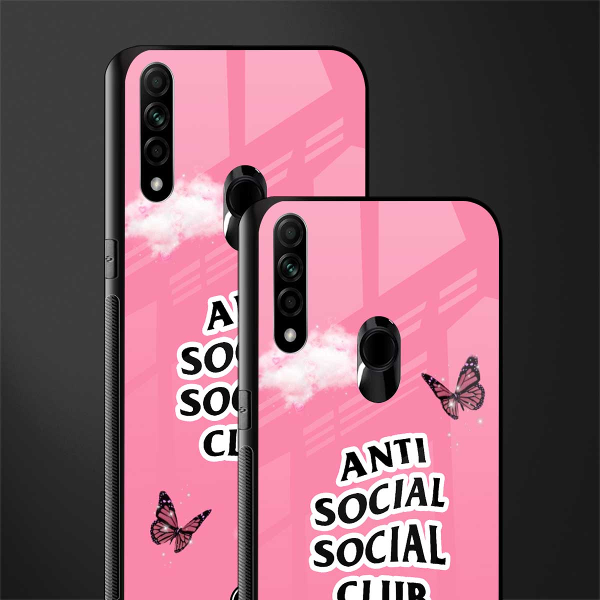anti social social club pink edition glass case for oppo a31 image-2