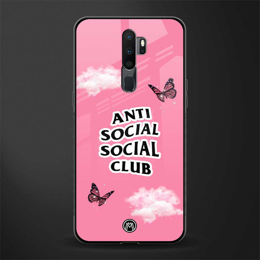 anti social social club pink edition glass case for oppo a5 2020 image
