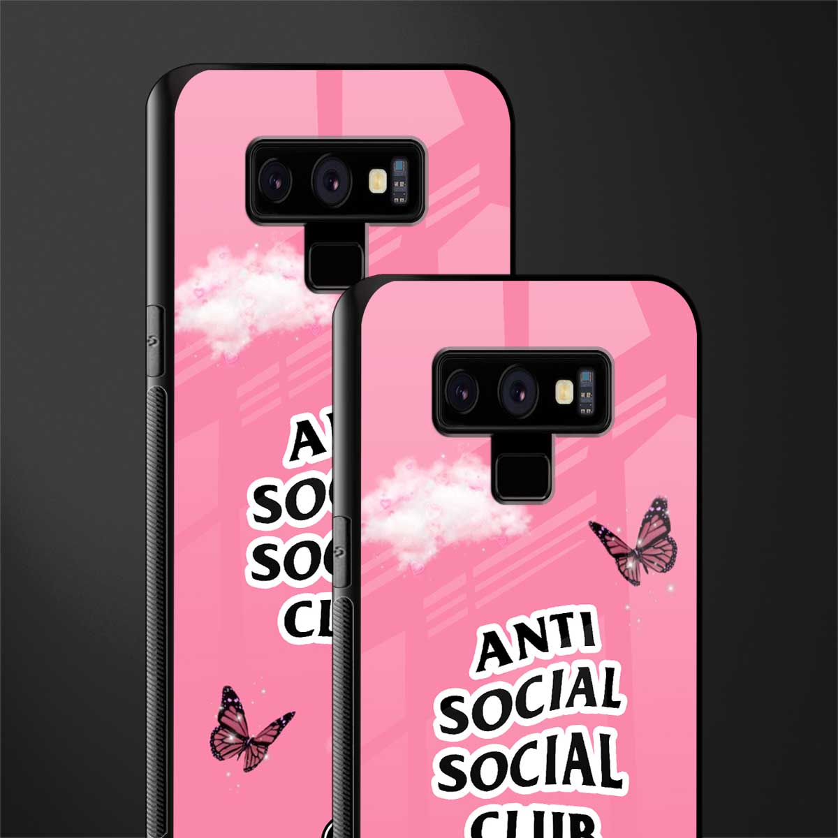 anti social social club pink edition glass case for samsung galaxy note 9 image-2