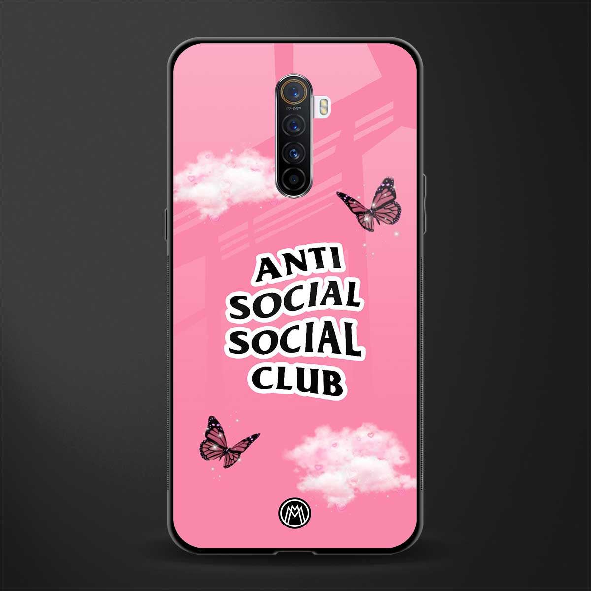 anti social social club pink edition glass case for realme x2 pro image
