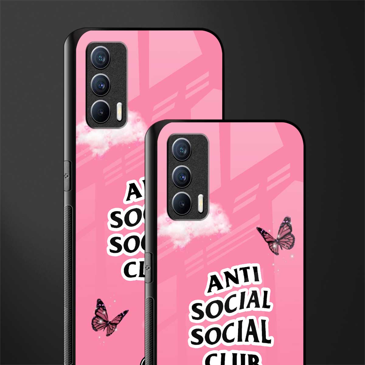 anti social social club pink edition glass case for realme x7 image-2