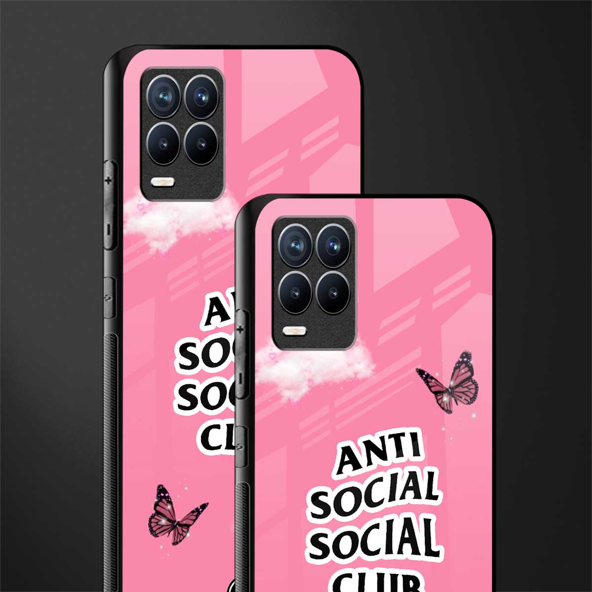 anti social social club pink edition glass case for realme 8 4g image-2