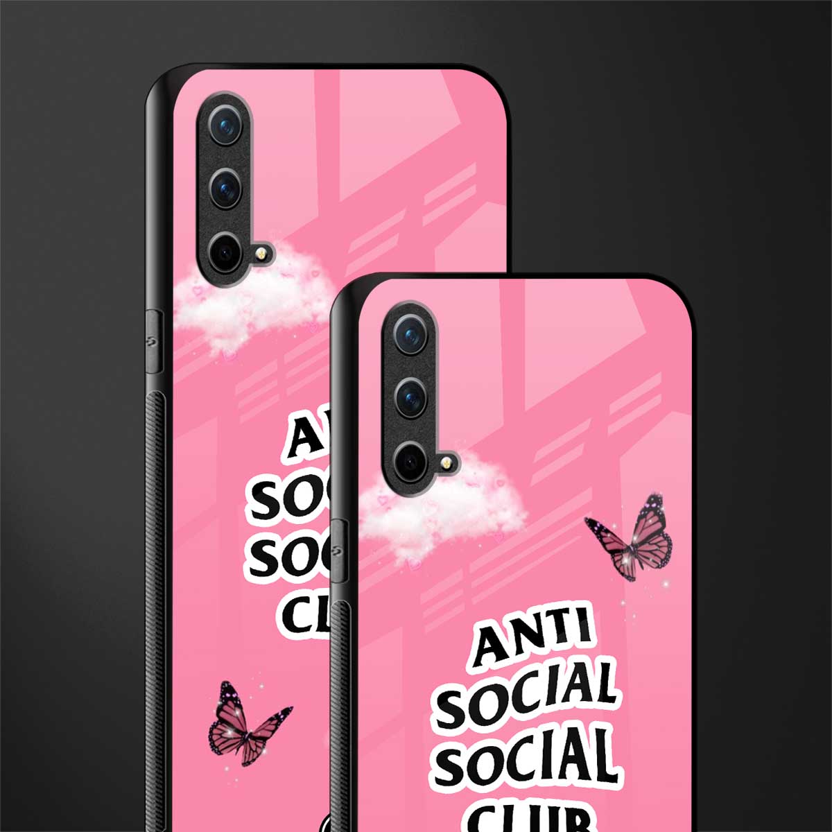 anti social social club pink edition glass case for oneplus nord ce 5g image-2