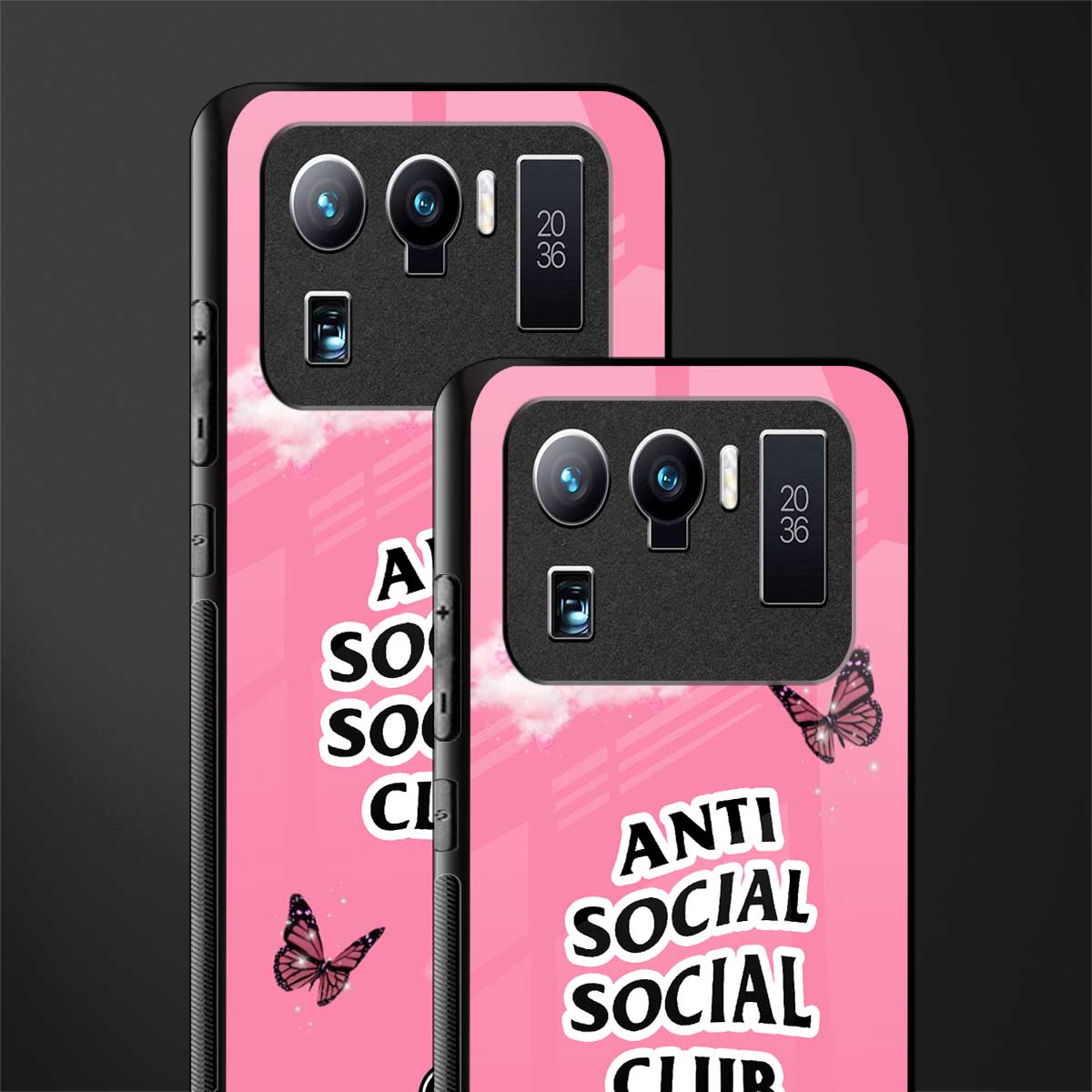 anti social social club pink edition glass case for mi 11 ultra 5g image-2