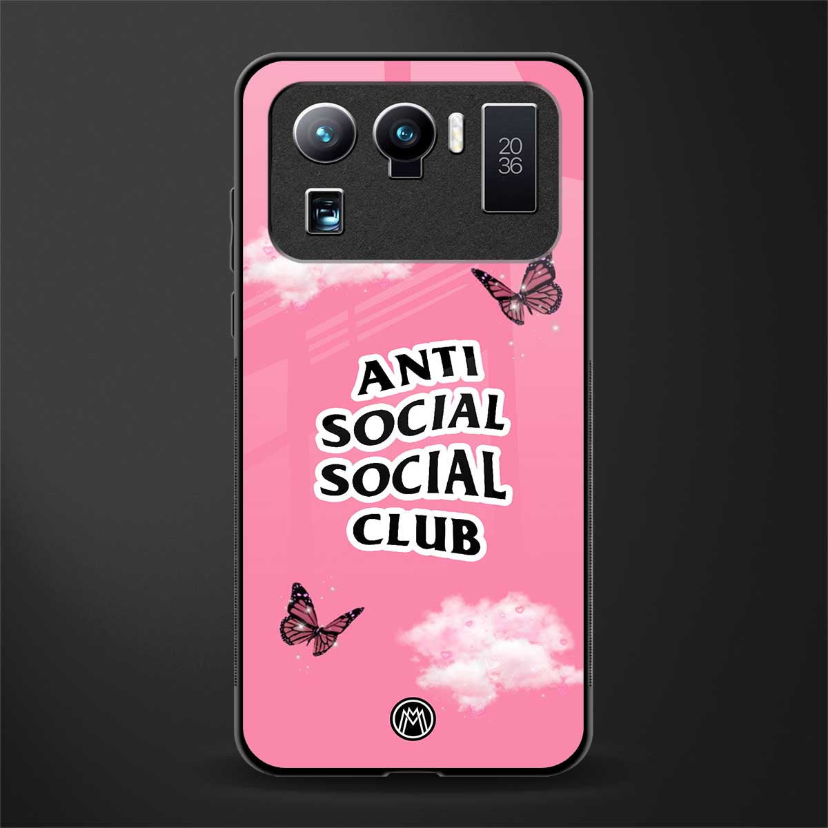 anti social social club pink edition glass case for mi 11 ultra 5g image