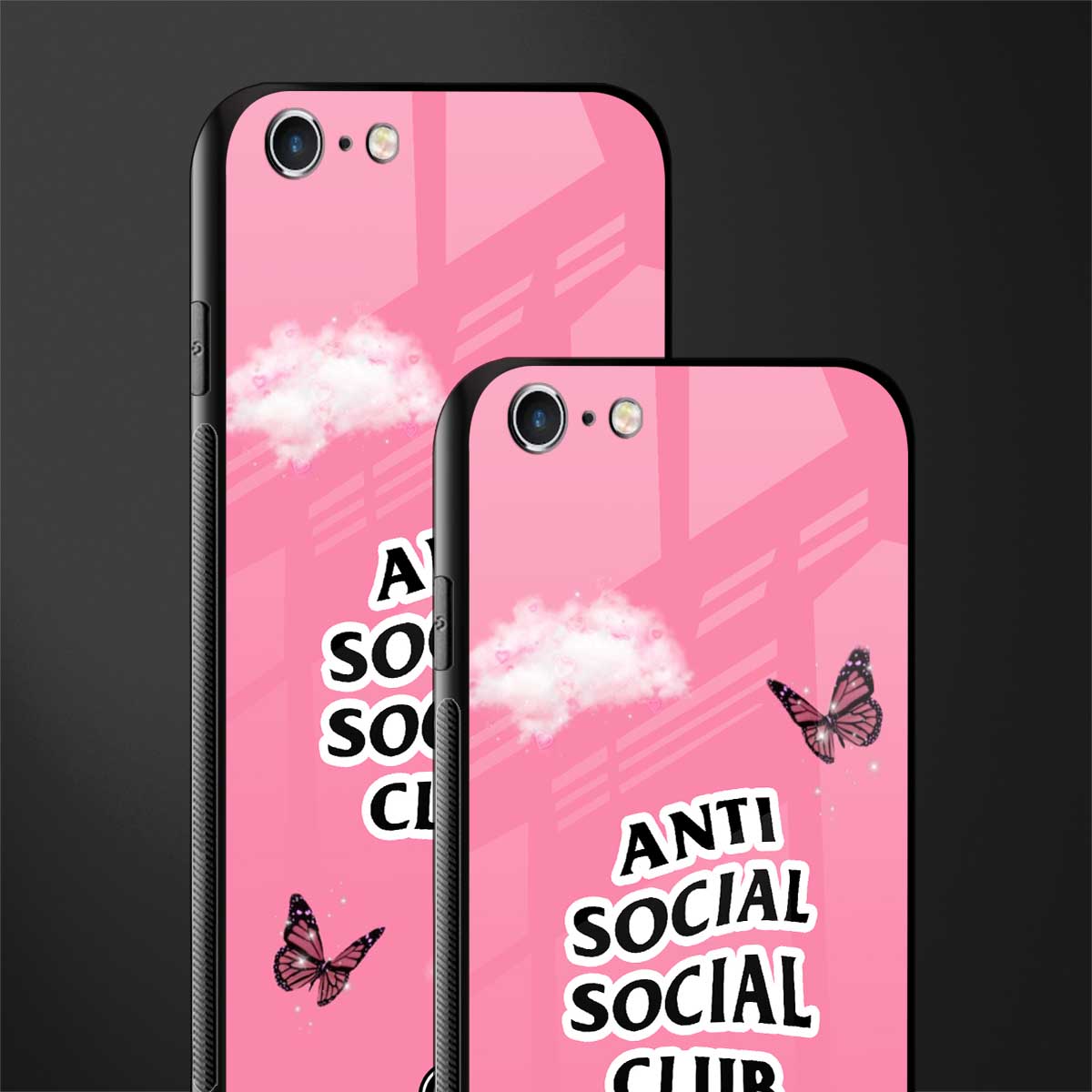 anti social social club pink edition glass case for iphone 6 image-2