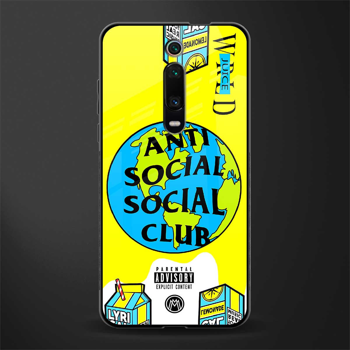 anti social social club x juice wrld glass case for redmi k20 image