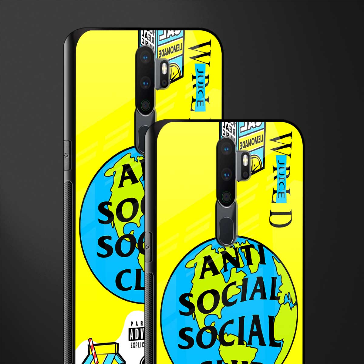 anti social social club x juice wrld glass case for oppo a9 2020 image-2