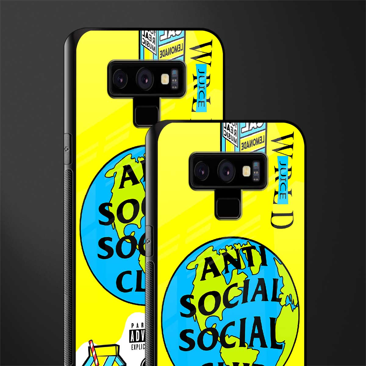 anti social social club x juice wrld glass case for samsung galaxy note 9 image-2