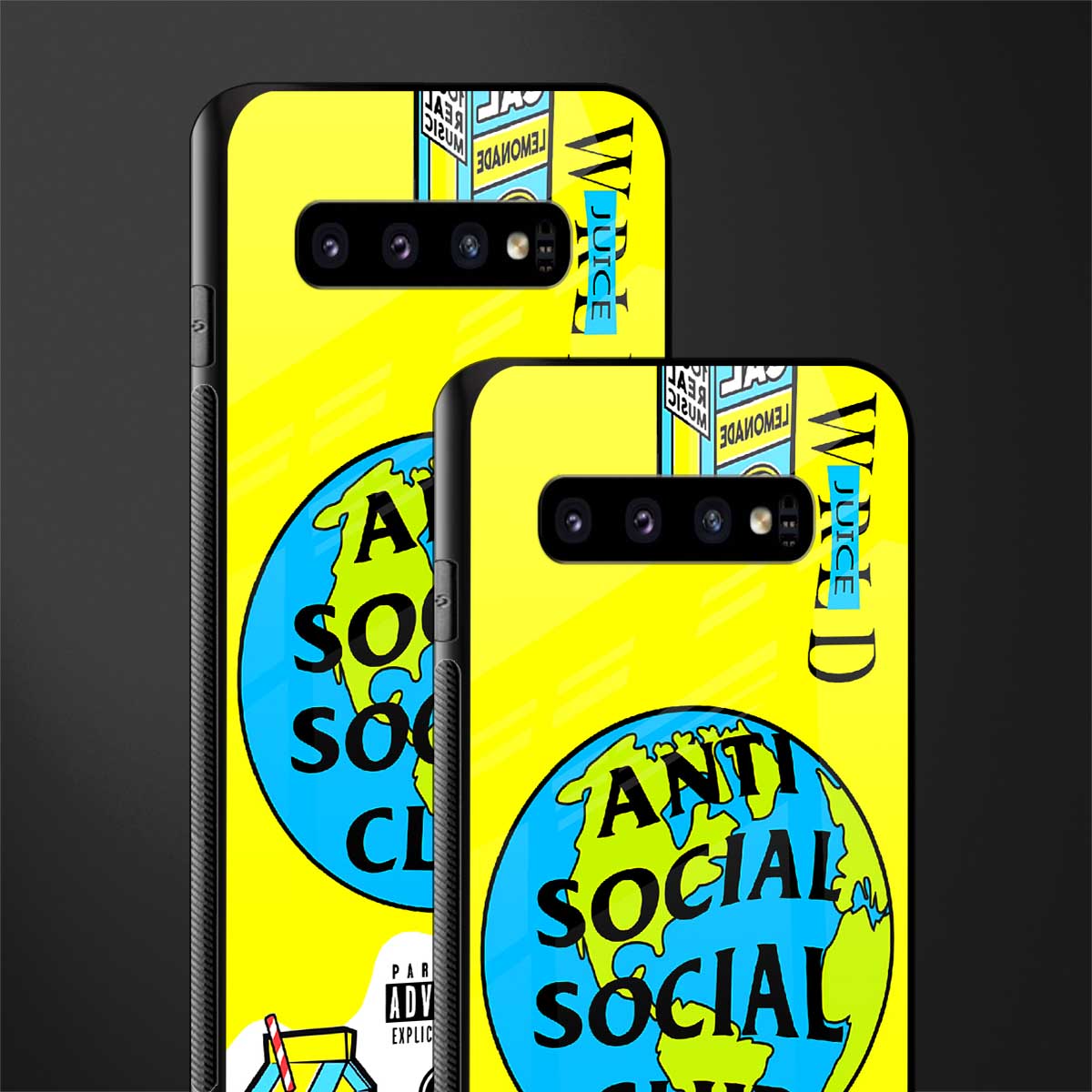 anti social social club x juice wrld glass case for samsung galaxy s10 plus image-2