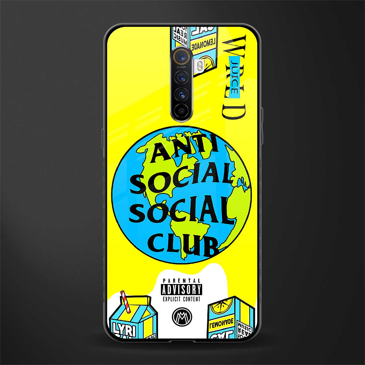 anti social social club x juice wrld glass case for realme x2 pro image