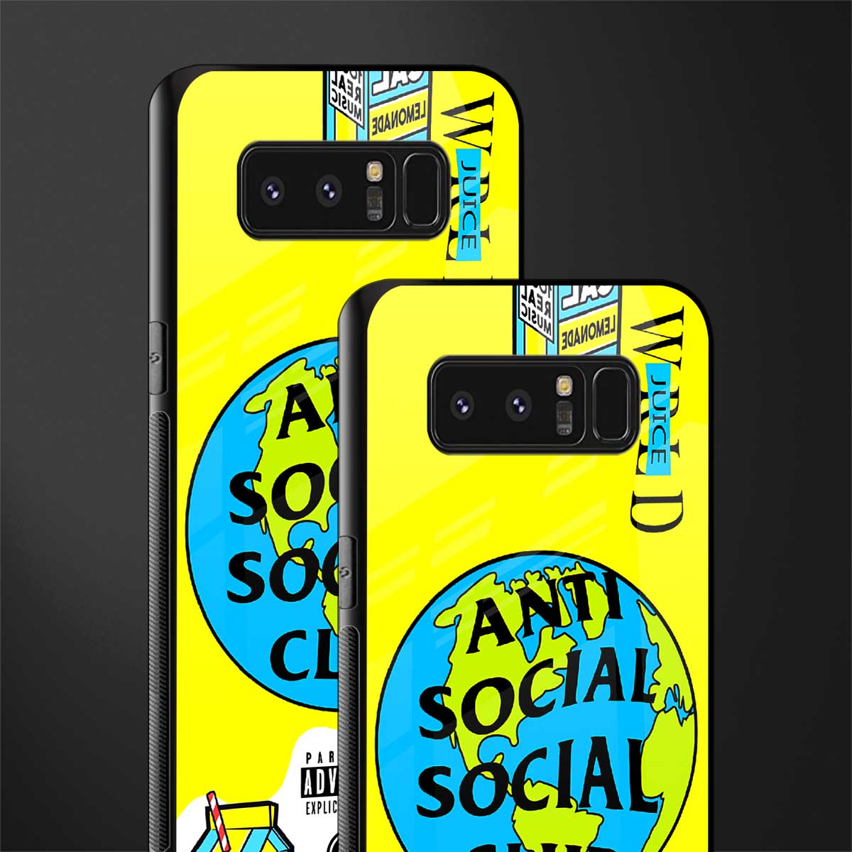 anti social social club x juice wrld glass case for samsung galaxy note 8 image-2