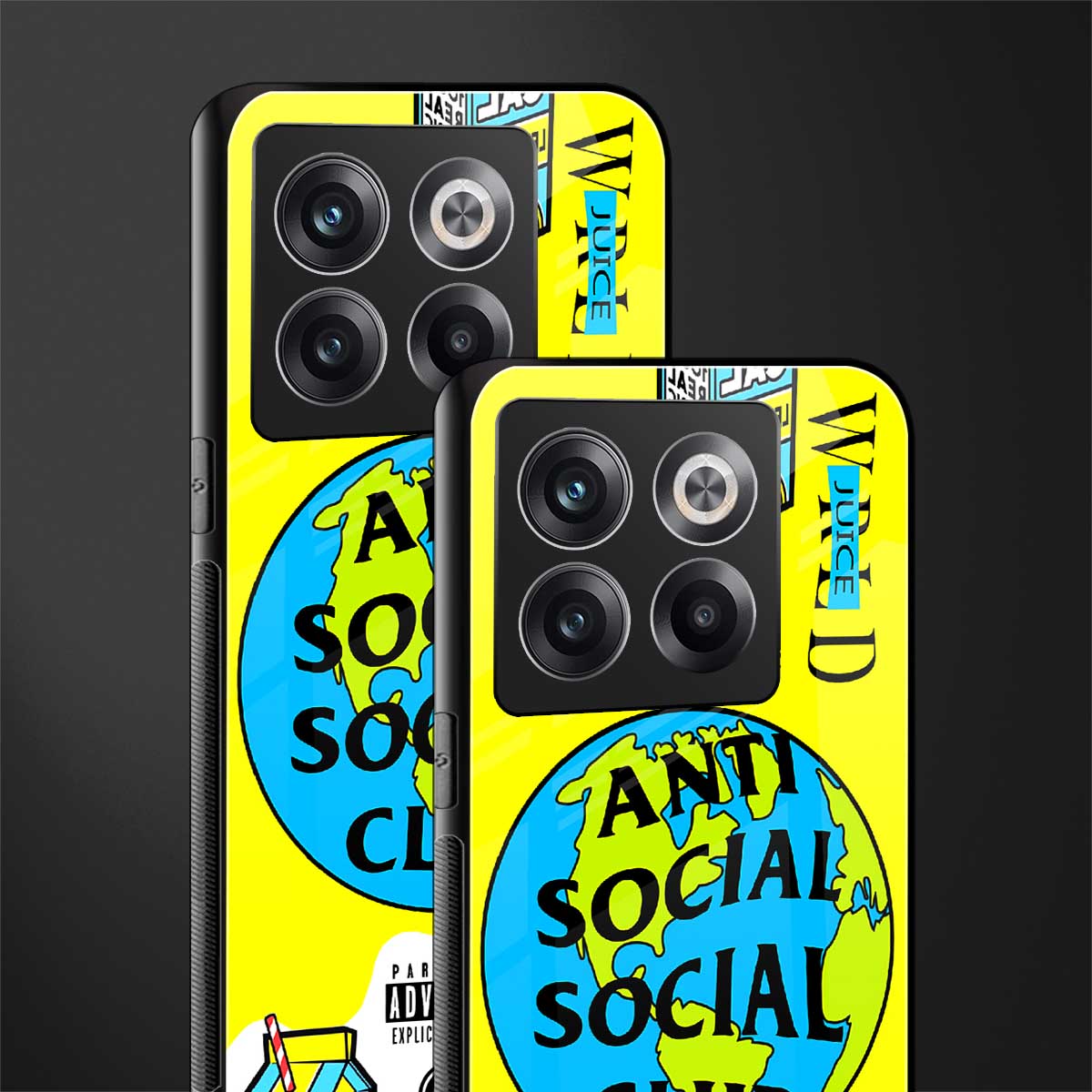anti social social club x juice wrld back phone cover | glass case for oneplus 10t