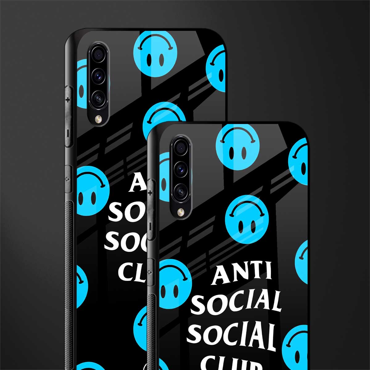 anti social social club x smileys glass case for samsung galaxy a70 image-2