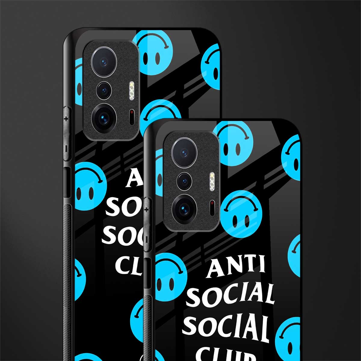 anti social social club x smileys glass case for mi 11t pro 5g image-2